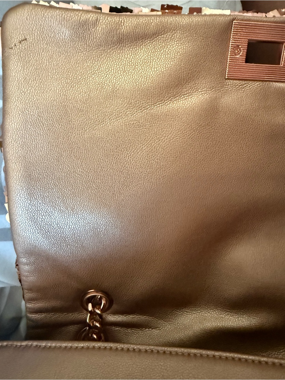 INC International Concepts Rose Gold Sequin Shoulder Bag - Picture 10 of 10